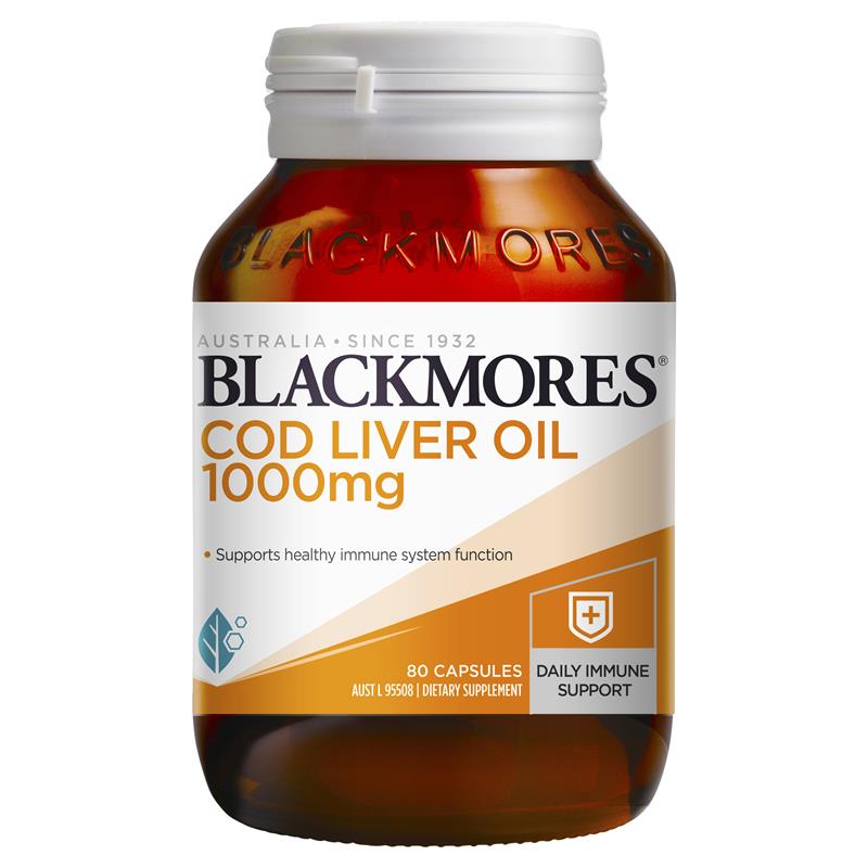 Image 1 for Blackmores Cod Liver Oil 1000mg Capsules 80 