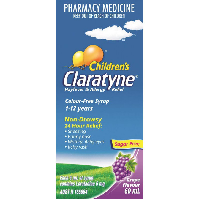 Image 1 for Claratyne Children Syrup Grape Flavour 60mL