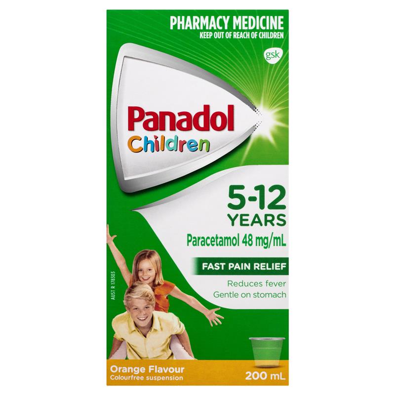 Image 1 for Panadol Children 5-12 Years Colour Free Orange Flavour  200mL