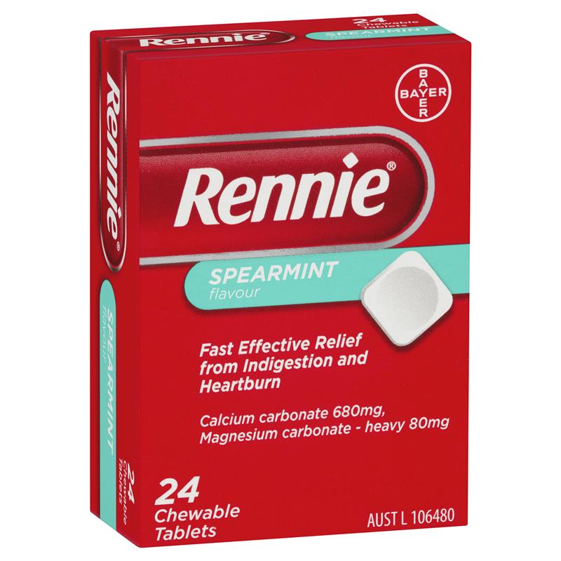 Thumbnail for Rennie Chewable Spearmint Flavour 24