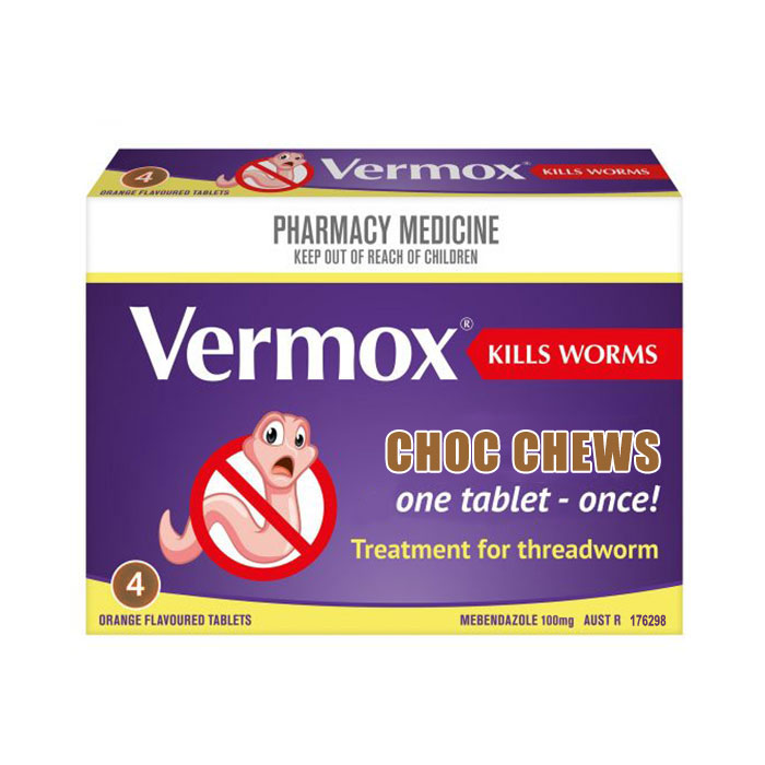 Image 1 for Vermox Choc Chews Treatment for Threadworm x 4 