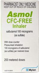 Thumbnail for Asmol cfc free (salbutamol) 100mcg 200 metered dose 