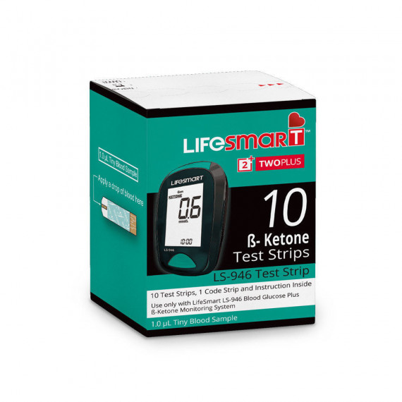 Image 1 for LifeSmart Two Plus Ketone Test Strips (For LS-946) 10 Strips