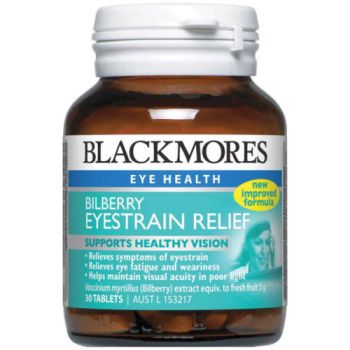 Thumbnail for Blackmores Bilberry Eyestrain Relief 5000mg Tablets 30