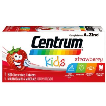 Image 1 for Centrum Kids Multivitamin Chewable Strawberry Tablets x 60