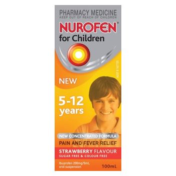 Thumbnail for Nurofen Suspension 5-12 Years Strawberry Flavour Concentrated Formula 100mL