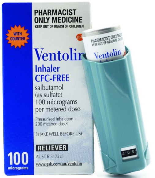 Image 1 for Ventolin Inhaler 100mcg 200 Dose